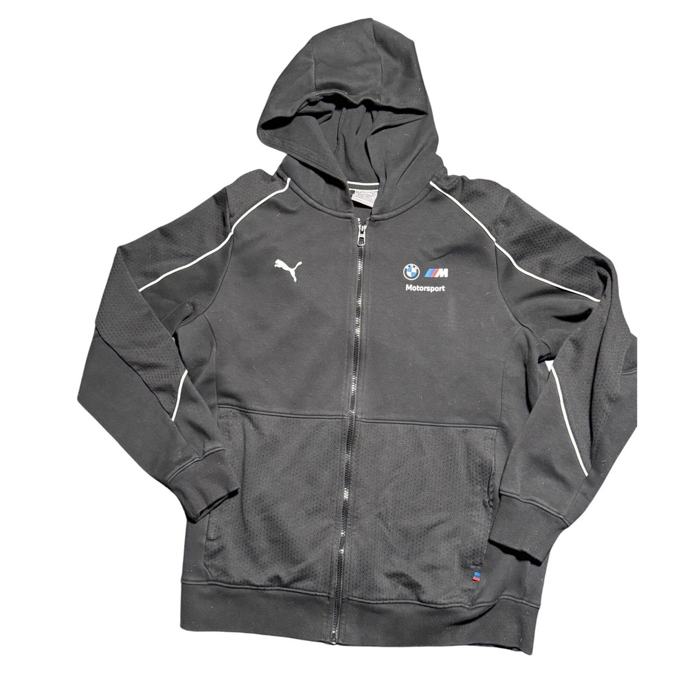 Puma BMW Motorsport Hoodie‎ Mens Large Black Excellent Full Zip Racing Jacket